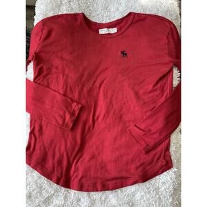 Abercrombie Kids Sz. 11/12 Red Long Sleeved Classic Tee
